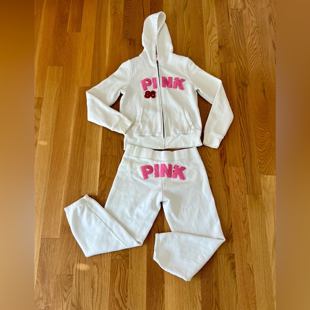 Vintage PINK Victoria's Secret Sweats and Hoodie Set